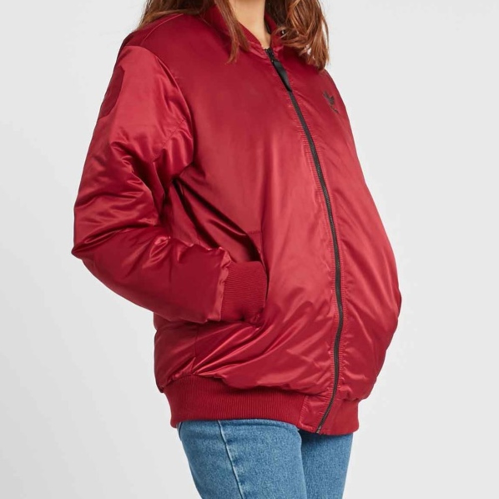 Adidas Wmns Mid Padded Bomber Jacket SzM Burgundy